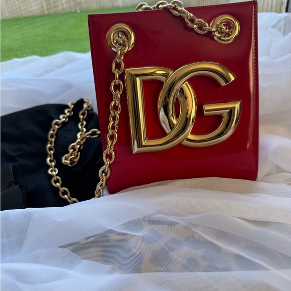 Dolce & Gabbana Handbags - Dolce & Gabbana Red Patent Leather Mini Crossbody with Gold DG Emblem